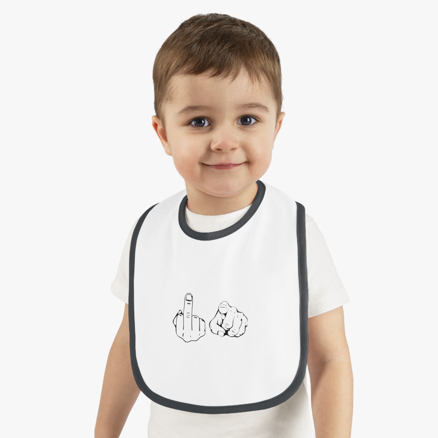 F U Baby Contrast Trim Jersey Bib