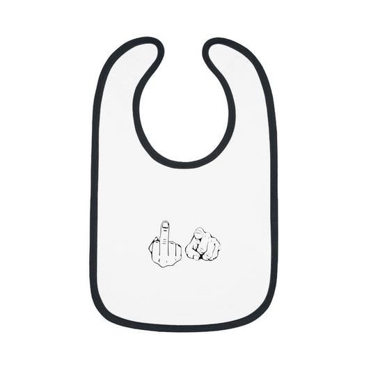 F U Baby Contrast Trim Jersey Bib