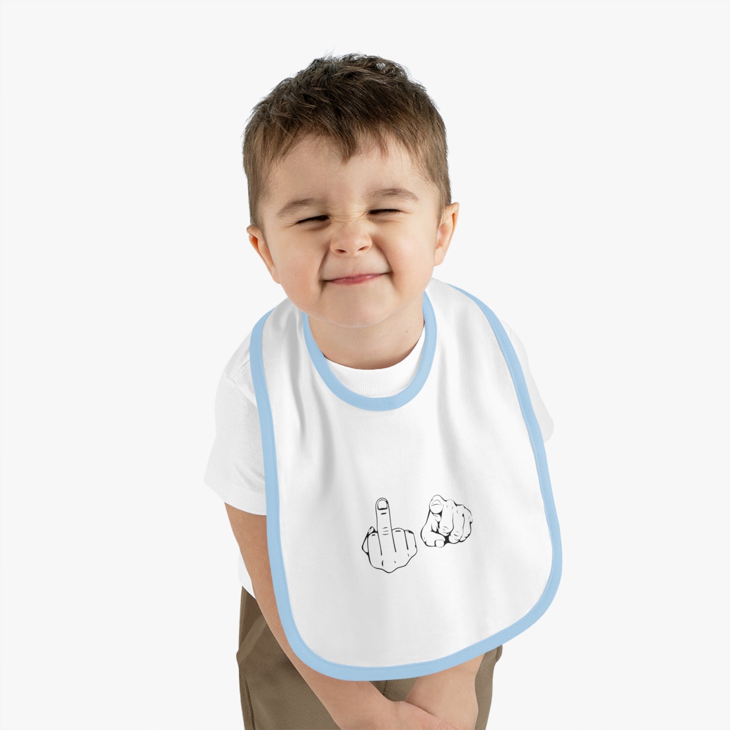 F U Baby Contrast Trim Jersey Bib