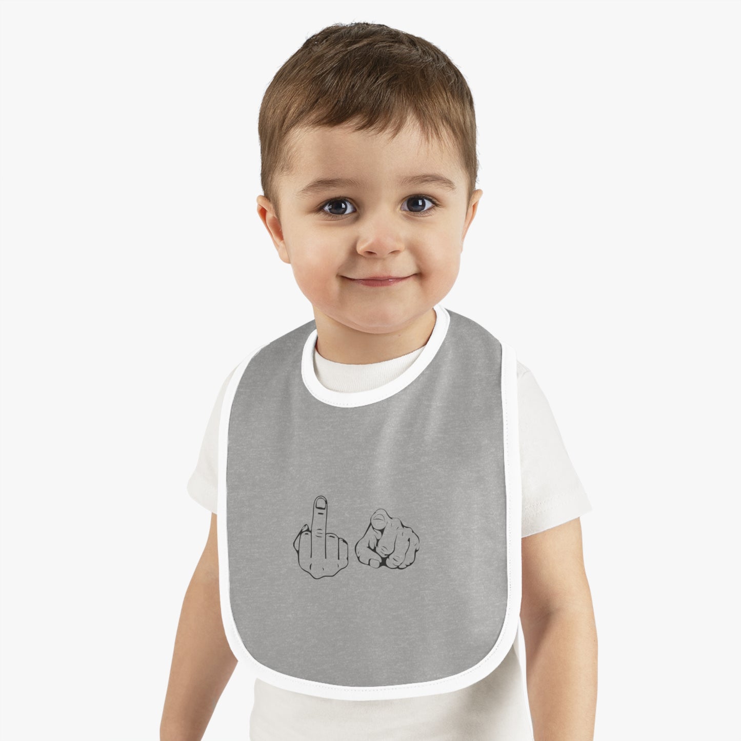 F U Baby Contrast Trim Jersey Bib