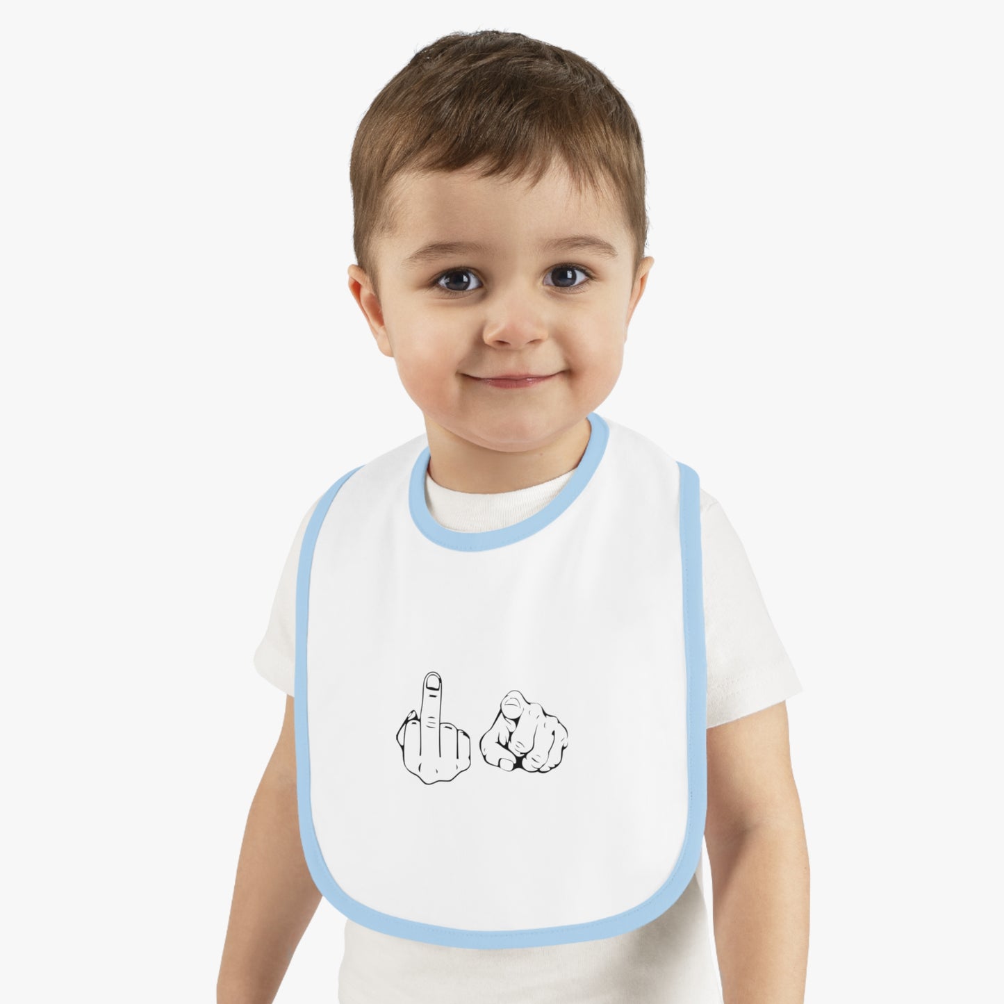 F U Baby Contrast Trim Jersey Bib