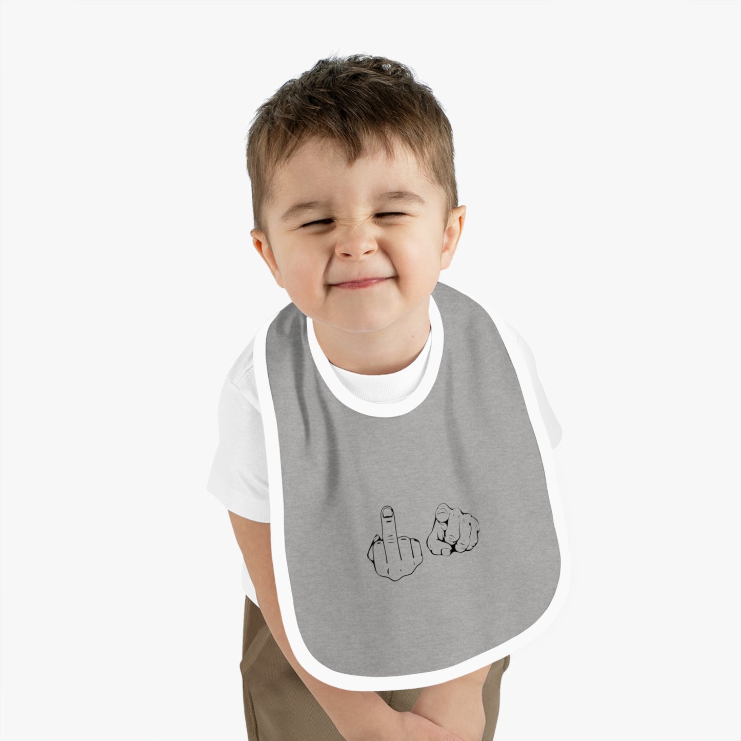 F U Baby Contrast Trim Jersey Bib