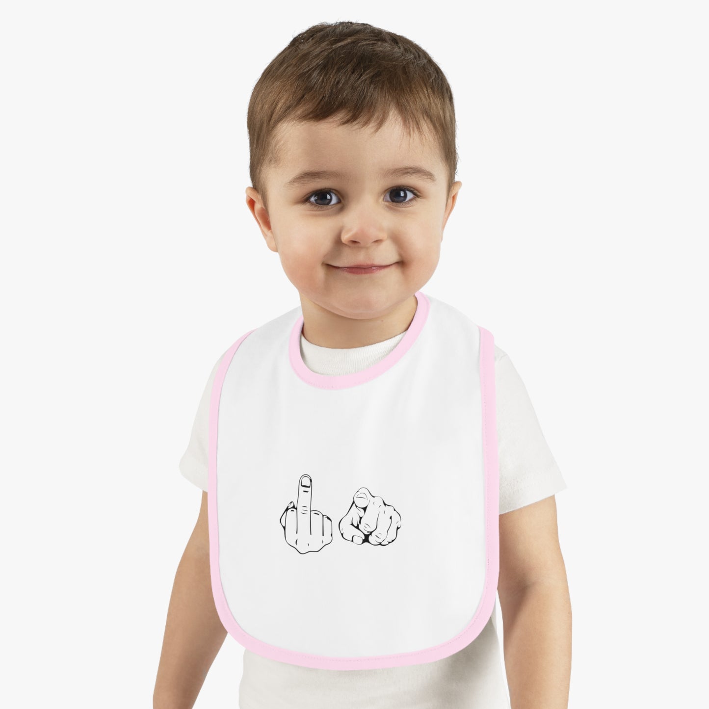 F U Baby Contrast Trim Jersey Bib